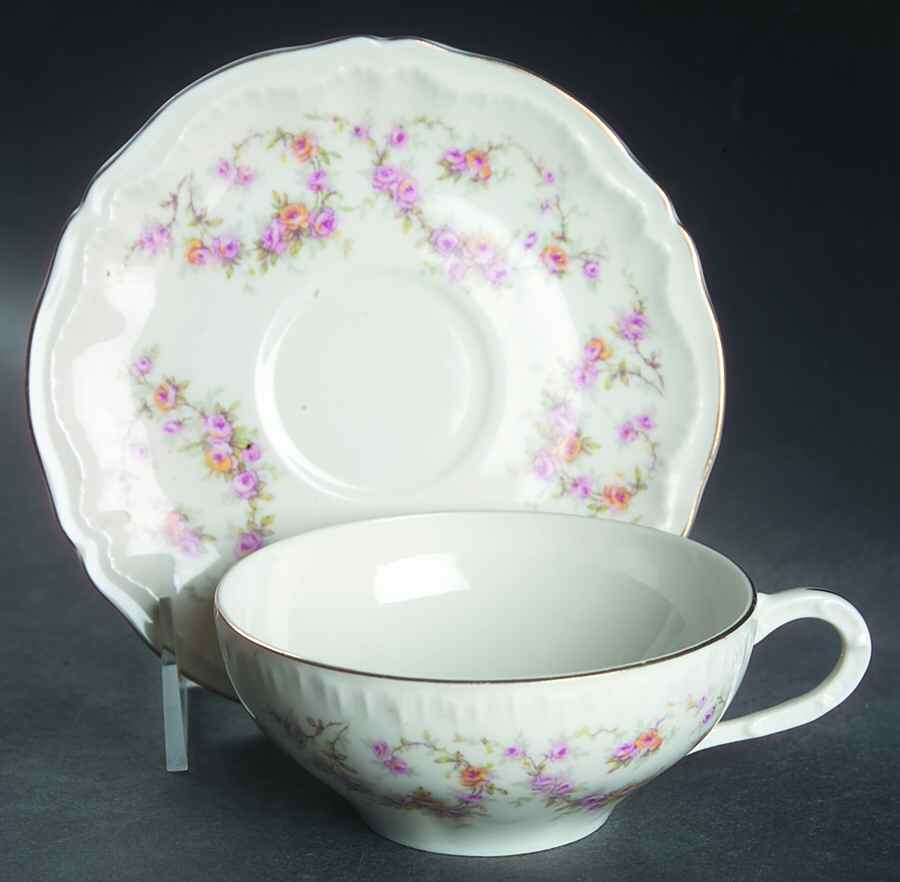 Naomi Flat Cup & Saucer Set by Haviland-1