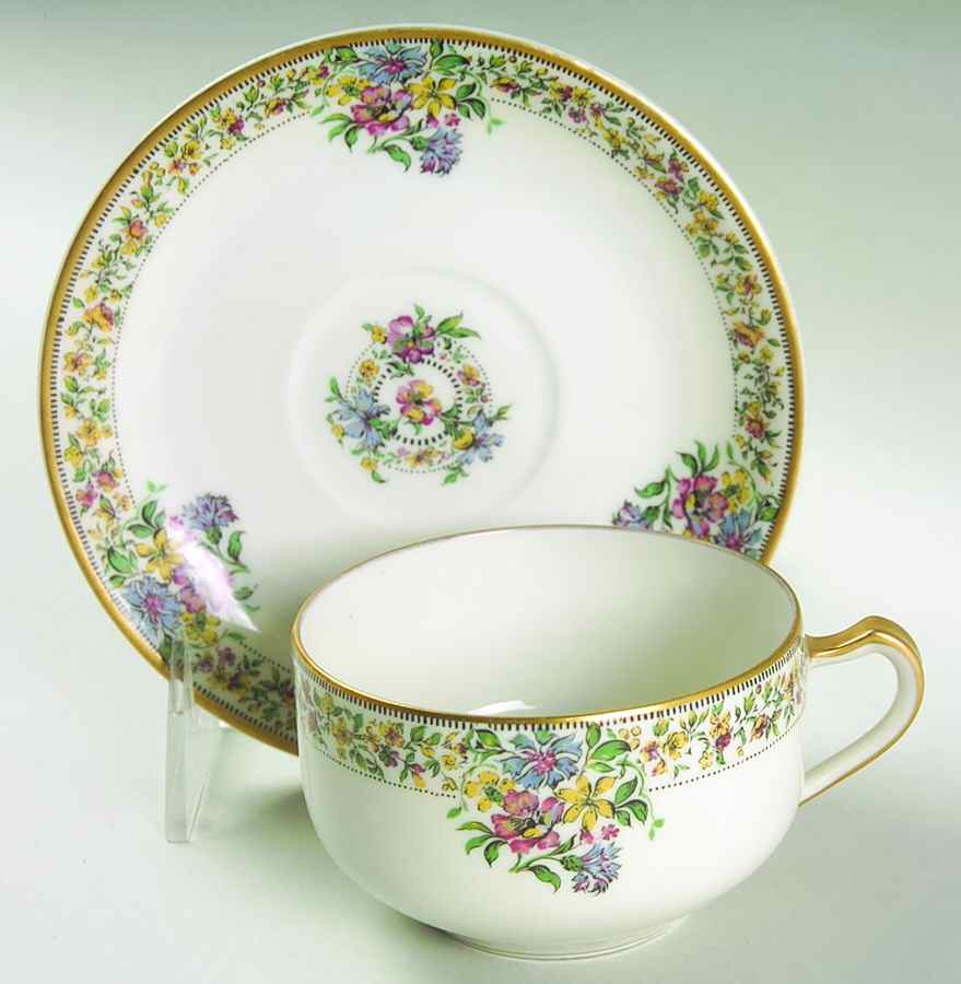 Narcissus Flat Cup & Saucer Set by Haviland-1