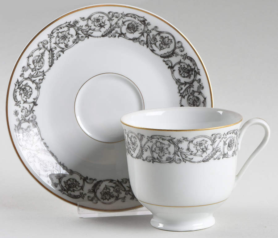 Navarre Footed Cup & Saucer Set by Haviland-1