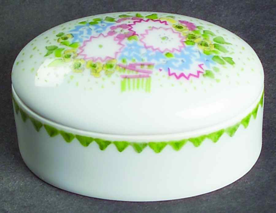 Nicole (White Background) Trinket Box & Lid by Haviland-1