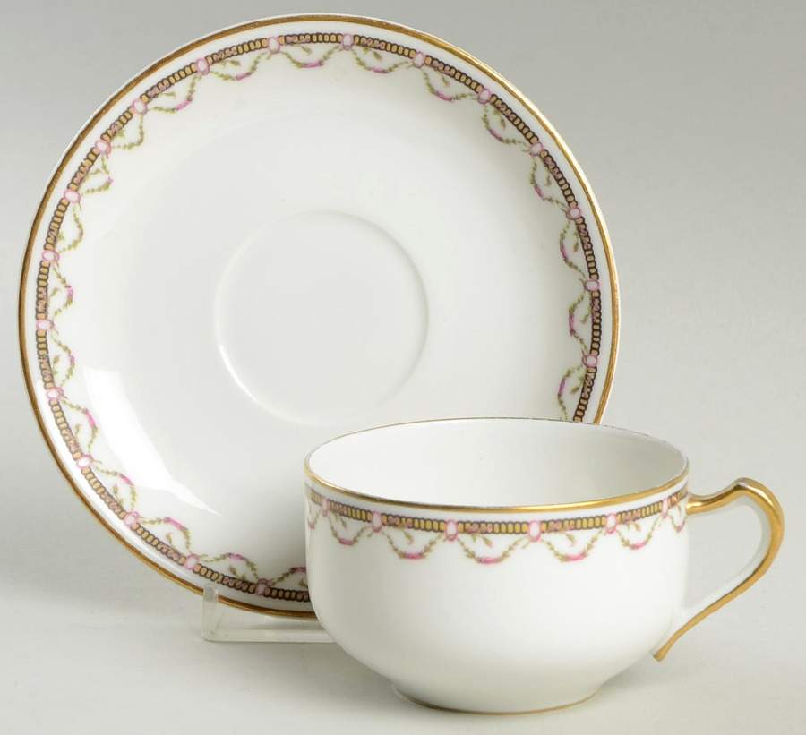 Notre Dame Flat Cup & Saucer Set by Haviland-1