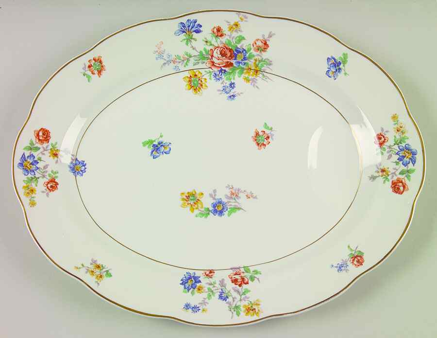 Normandies Garden 14" Oval Serving Platter by Haviland-1