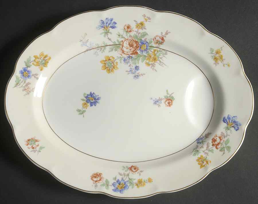 Normandies Garden 11" Oval Serving Platter by Haviland-1