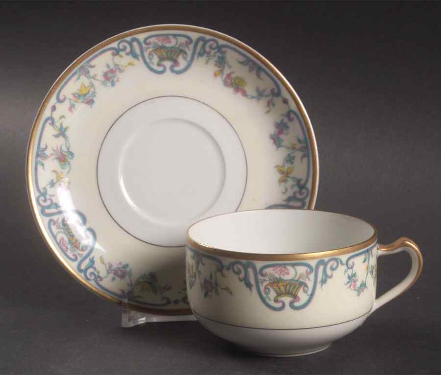 Noinville Flat Cup & Saucer Set by Haviland-1