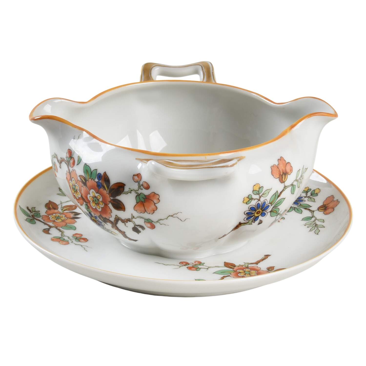 Normandy Gravy Boat with Attached Underplate by Haviland-1