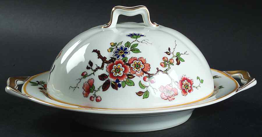 Normandy Round Covered Butter with Strainer by Haviland-1