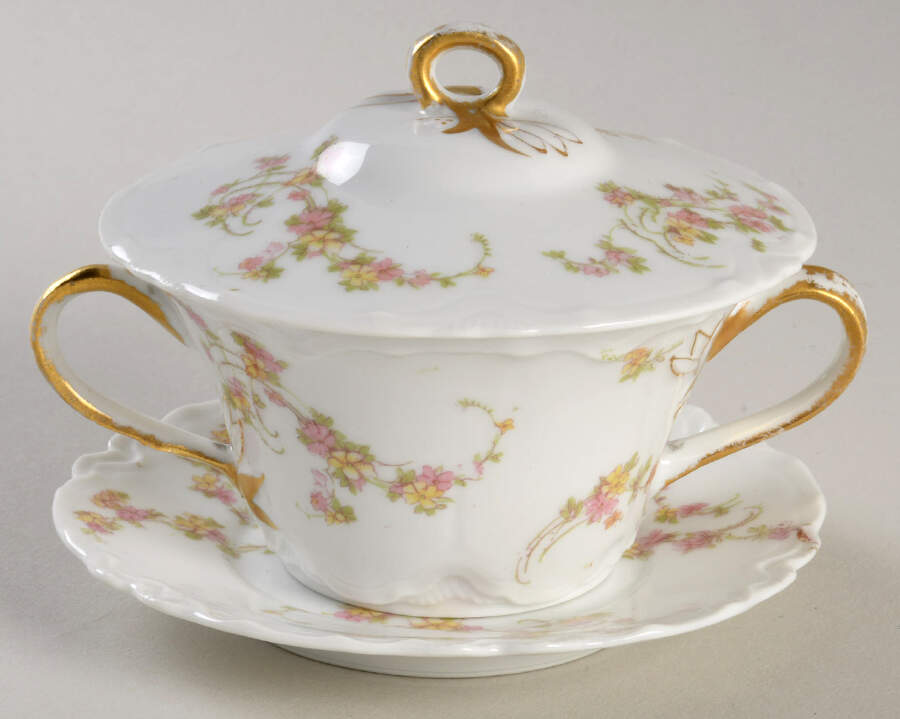 Norma Bouillon Soup & Saucer with Lid by Haviland-1