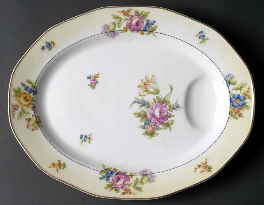 Nosegay (12 Sided) 13" Oval Serving Platter by Haviland-1