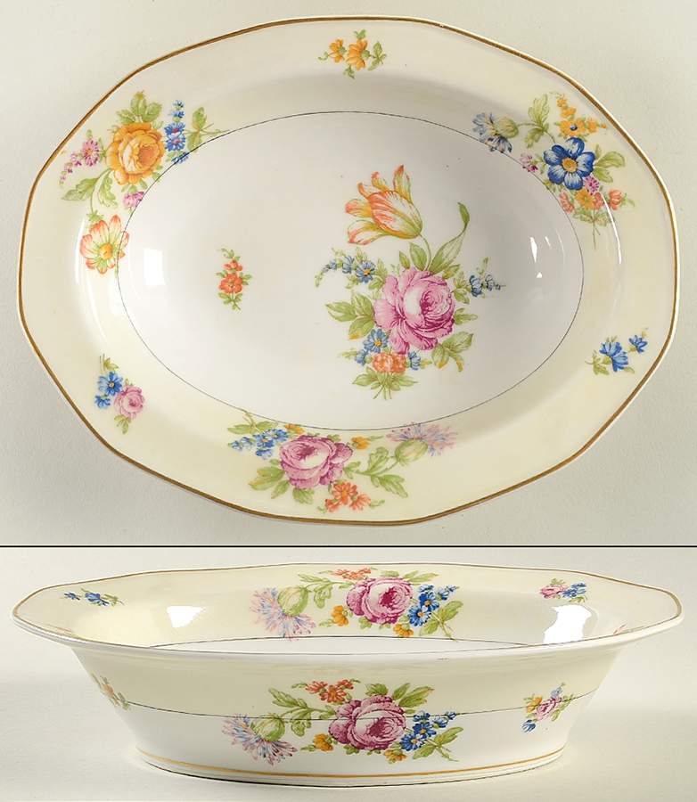 Nosegay (12 Sided) 9" Oval Vegetable Bowl by Haviland-1