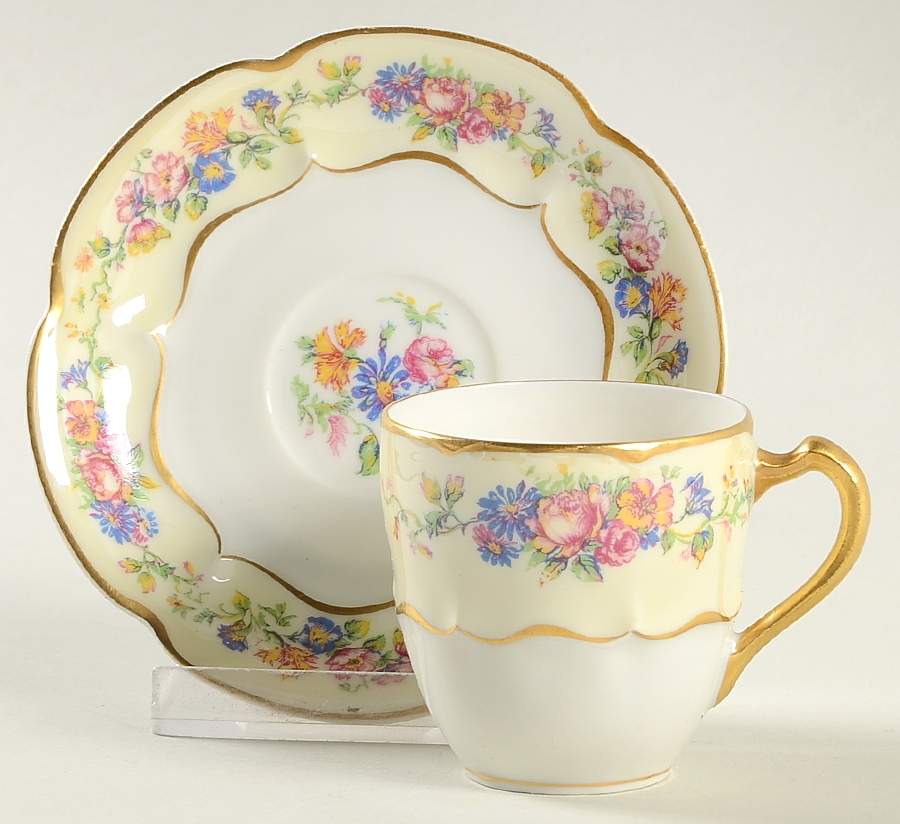 Nosegay  Flat Demitasse Cup & Saucer Set by Haviland-1