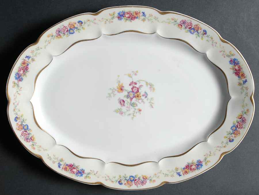 Nosegay  13" Oval Serving Platter by Haviland-1
