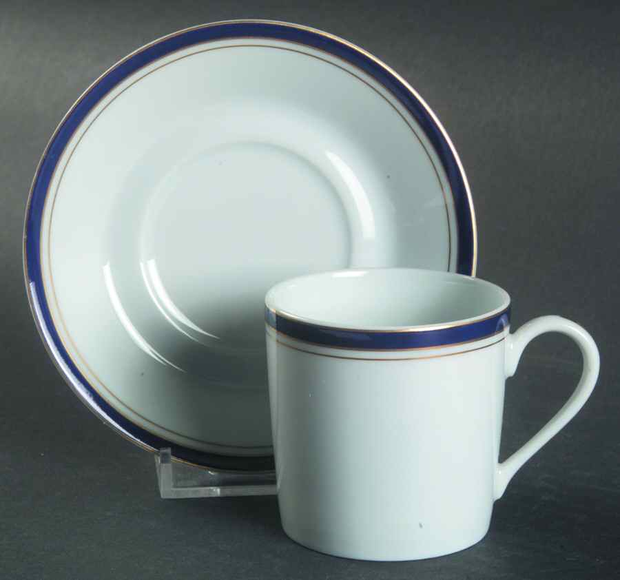 Nuit Bleue Gold Flat Demitasse Cup & Saucer Set by Haviland-1