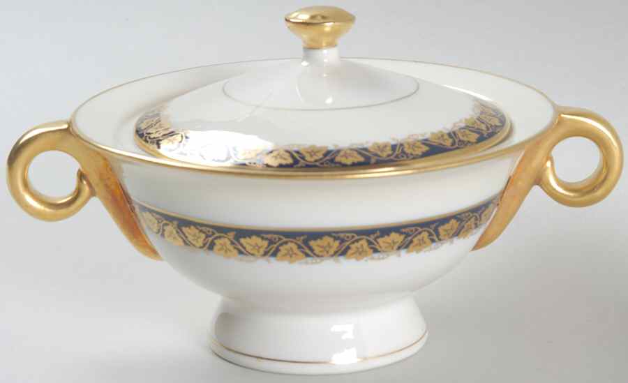 Oakmont Cobalt Blue Sugar Bowl & Lid by Haviland-1