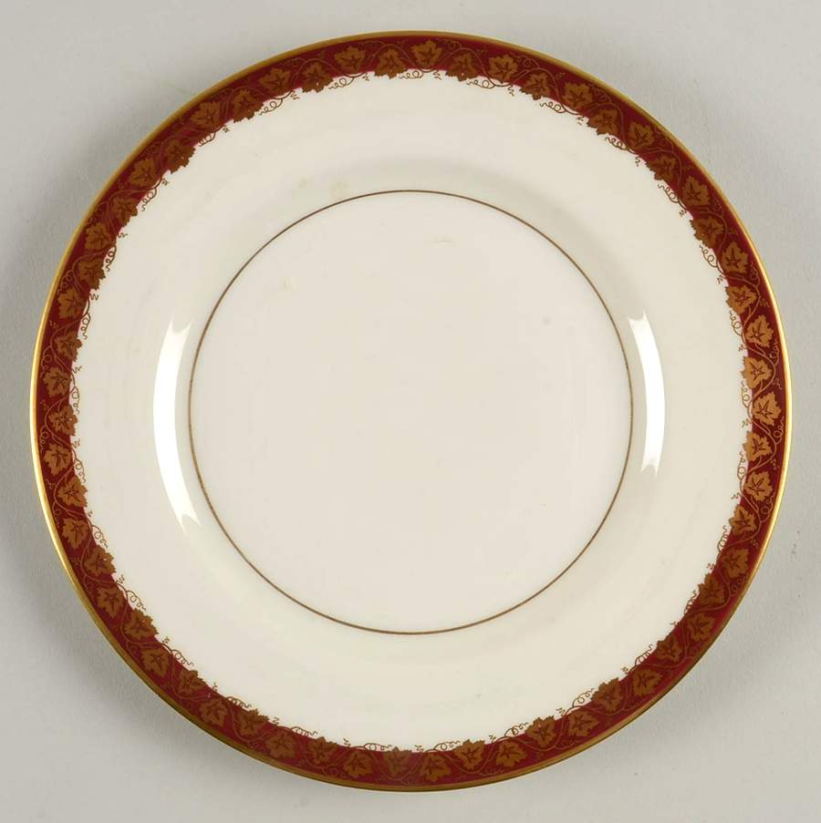Oakmont Maroon Salad Plate by Haviland-1