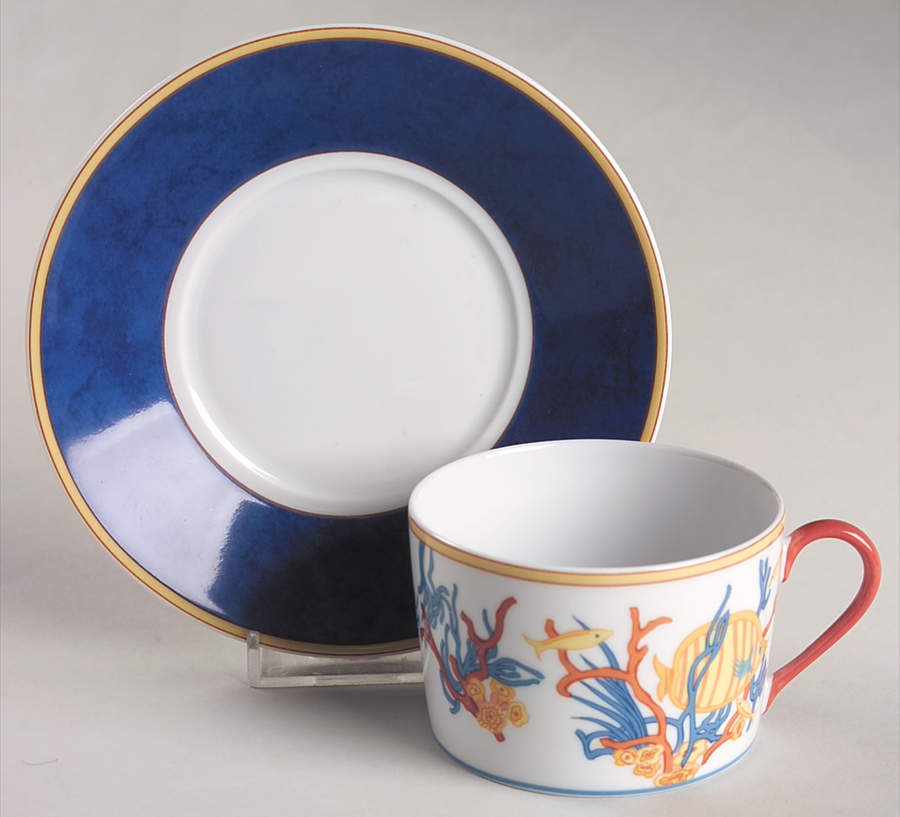 Oceane Flat Cup & Saucer Set by Haviland-1