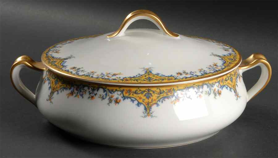 Old Gold Round Covered Vegetable by Haviland-1