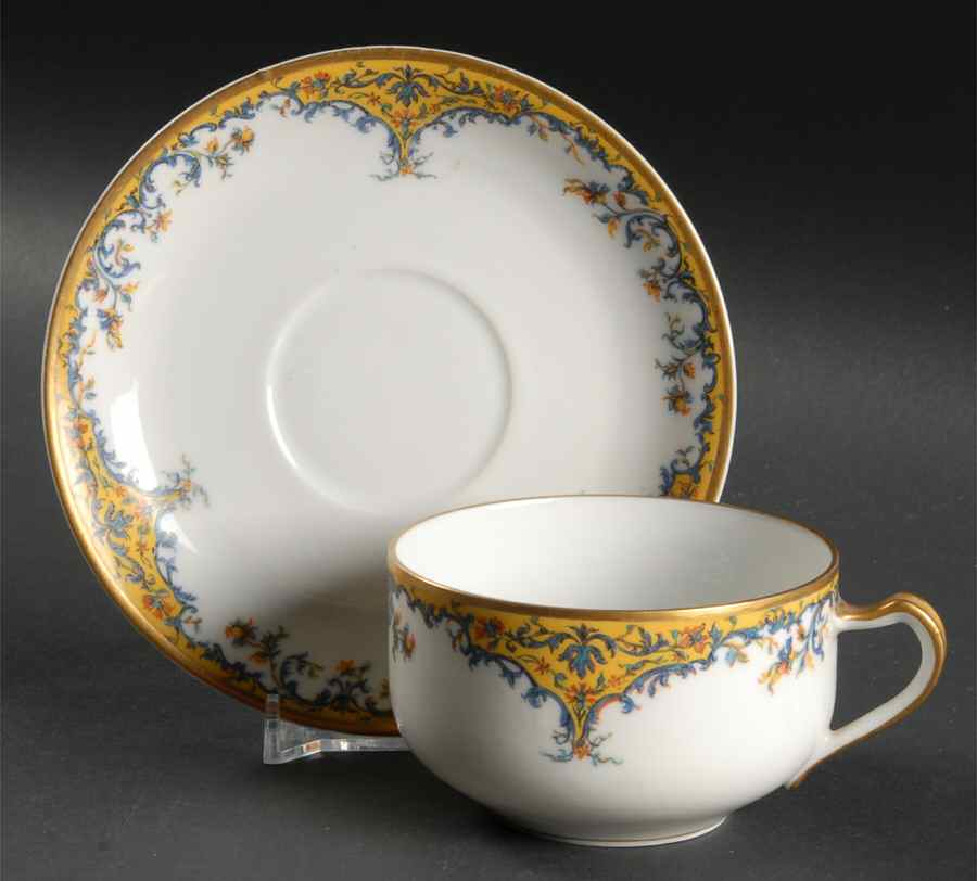 Old Gold Flat Cup & Saucer Set by Haviland-1