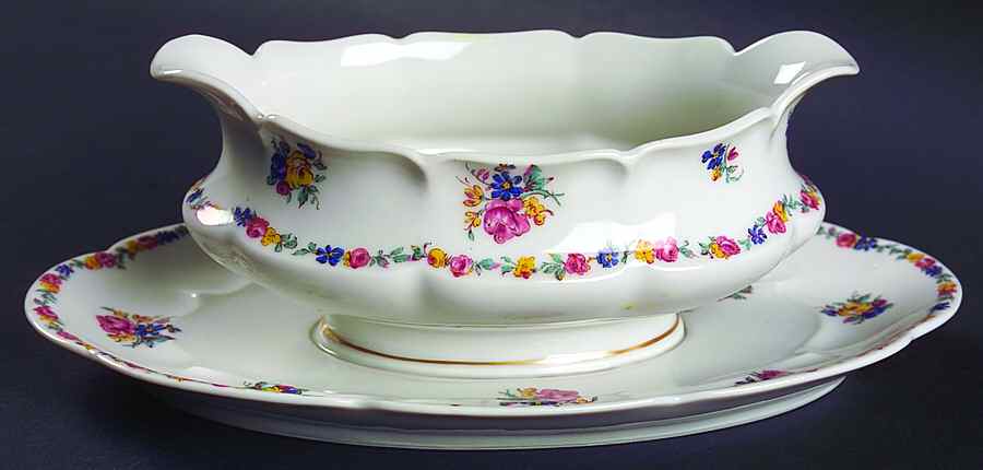 Olympia Gravy Boat with Attached Underplate by Haviland-1