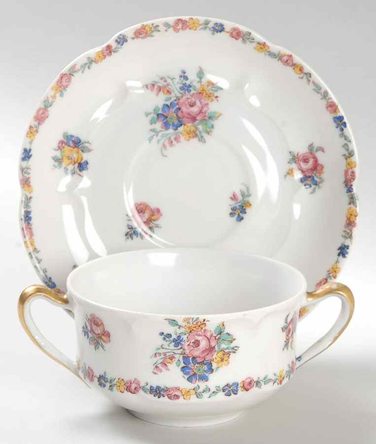 Olympia Flat Bouillon Cup & Saucer by Haviland-1