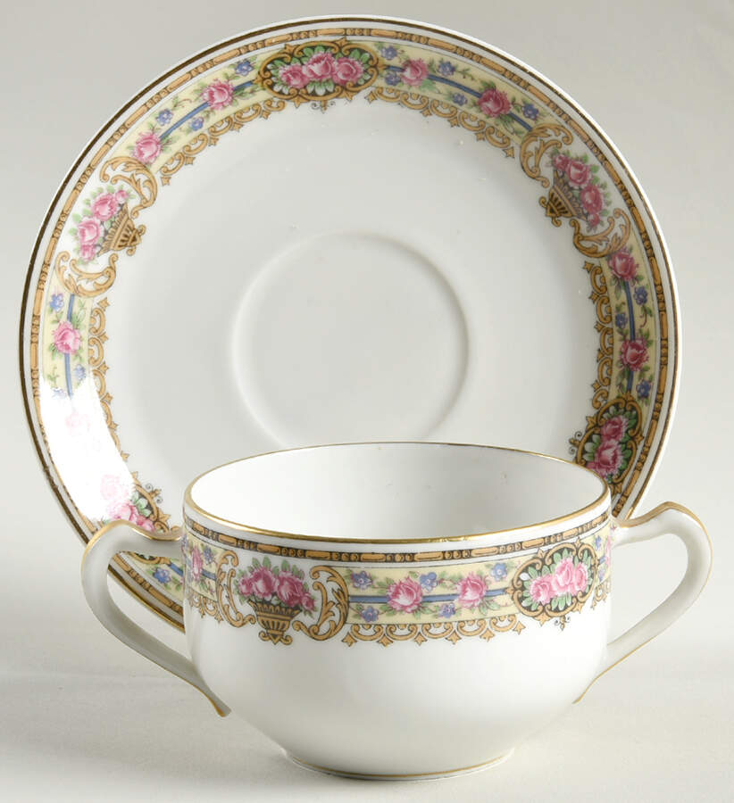 Ontario Flat Bouillon Cup & Saucer by Haviland-1