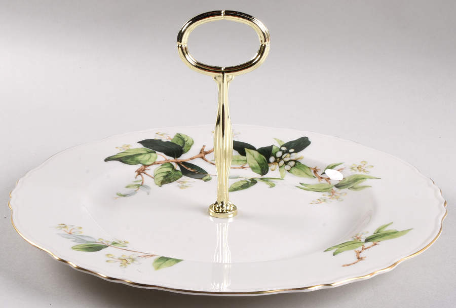 Orange Blossom Round Serving Plate with Handle (DP) by Haviland-1