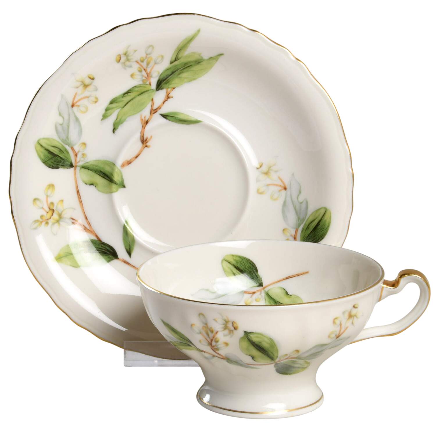 Orange Blossom Footed Cup & Saucer Set by Haviland-1
