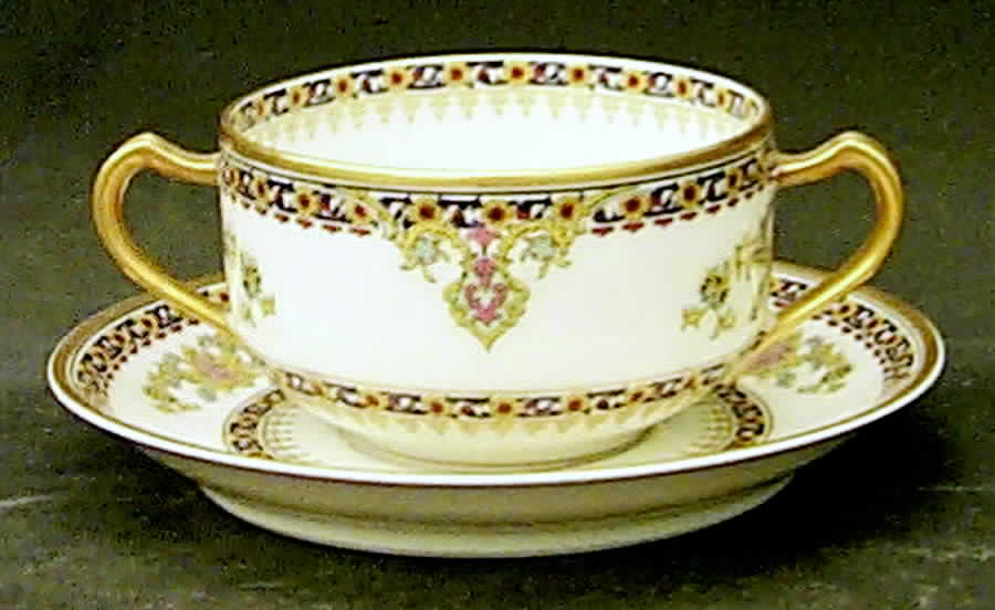 Oriental Flat Bouillon Cup & Saucer by Haviland-1