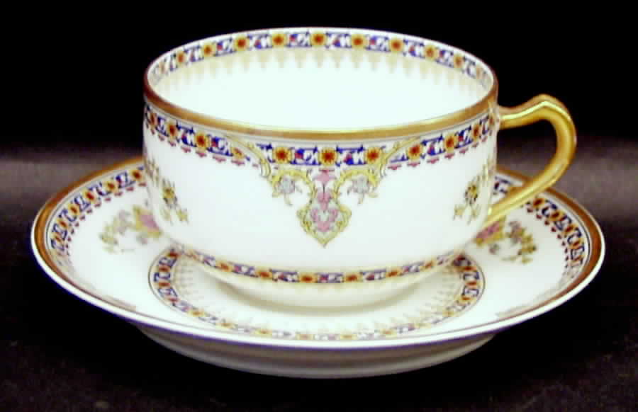 Oriental Flat Cup & Saucer Set by Haviland-1
