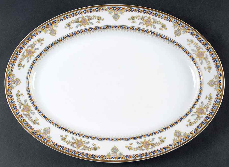 Oriental 13" Oval Serving Platter by Haviland-1