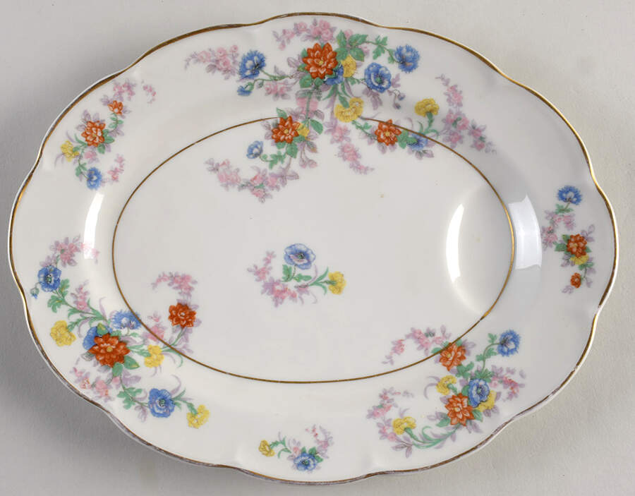 Orleans (Floral) 11" Oval Serving Platter by Haviland-1