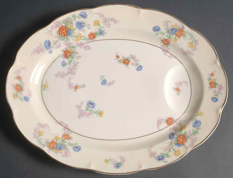 Orleans (Floral) 13" Oval Serving Platter by Haviland-1