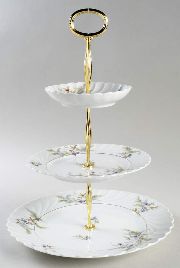Orsay 11 1/4"  2 Tier Footed Serving Tray (DP,SP,FR) HC by Haviland-1