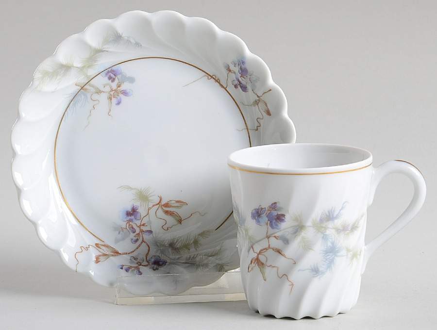 Orsay Flat Demitasse Cup & Saucer Set by Haviland-1