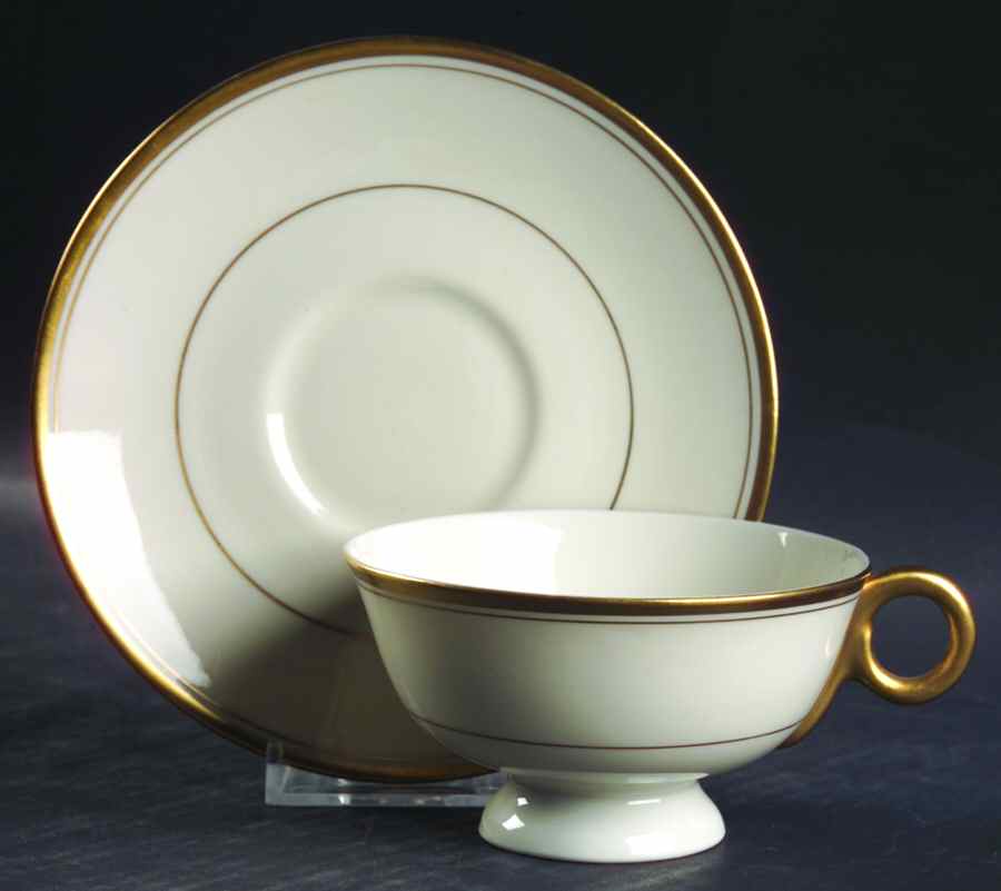Oxford Footed Cup & Saucer Set by Haviland-1