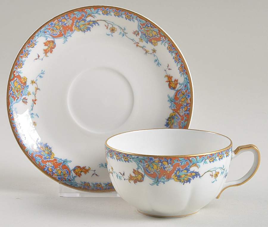 Paisley  Flat Cup & Saucer Set by Haviland-1