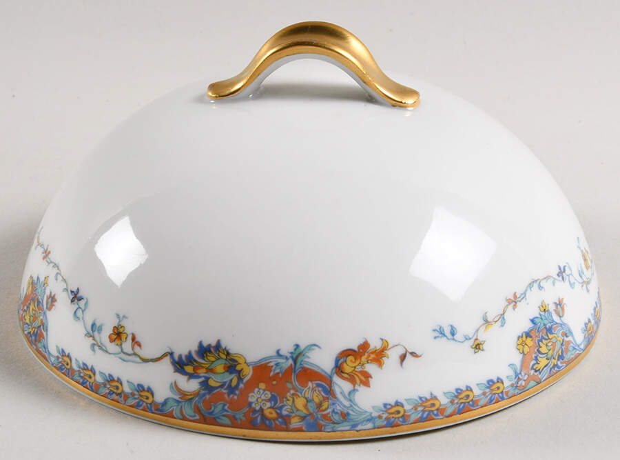Paisley  Lid for Round Butter by Haviland-1