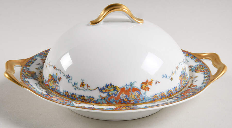 Paisley  Round Covered Butter by Haviland-1