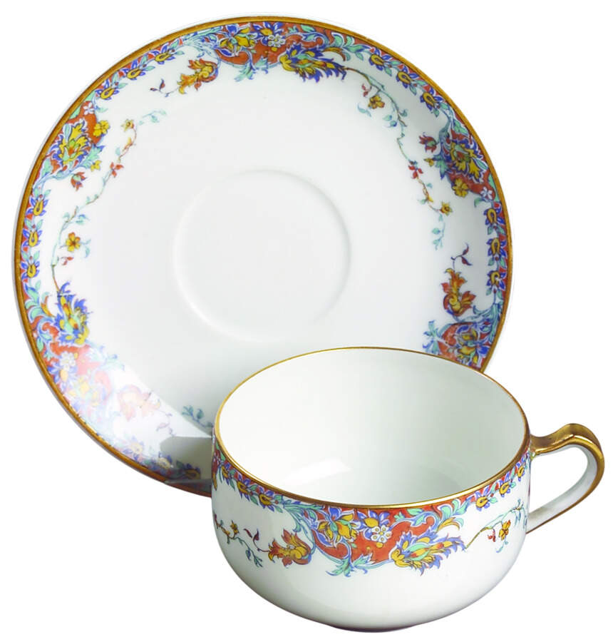 Paisley  Flat Cup & Saucer Set by Haviland-1