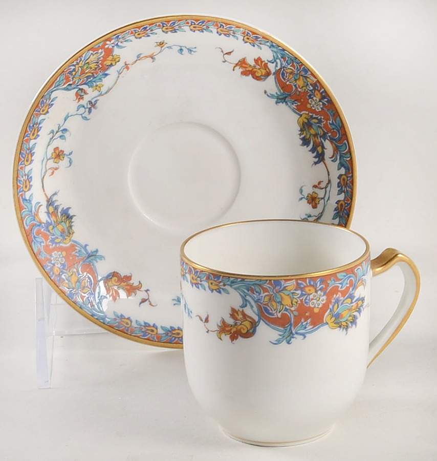 Paisley  Flat Demitasse Cup & Saucer Set by Haviland-1