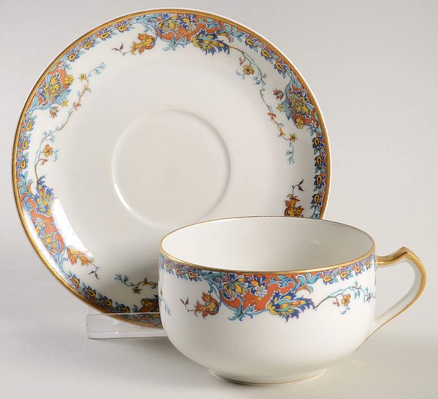 Paisley  Flat Cup & Saucer Set by Haviland-1
