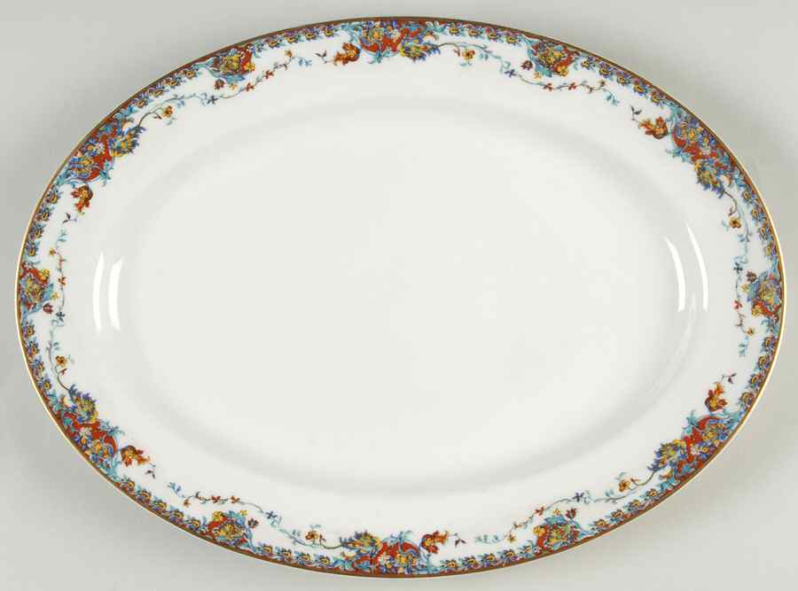 Paisley  14" Oval Serving Platter by Haviland-1