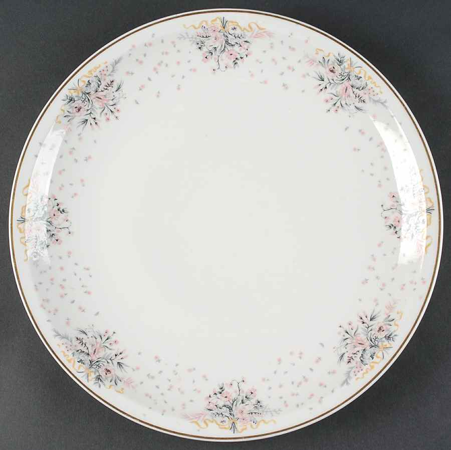 Paisley (Pink & Grey) 12" Chop Plate (Round Platter) by Haviland-1