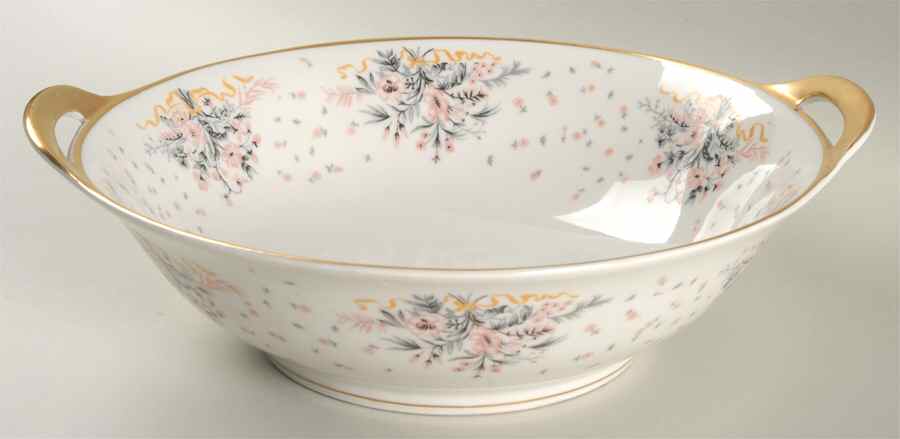 Paisley (Pink & Grey) 10" Round Vegetable Bowl by Haviland-1