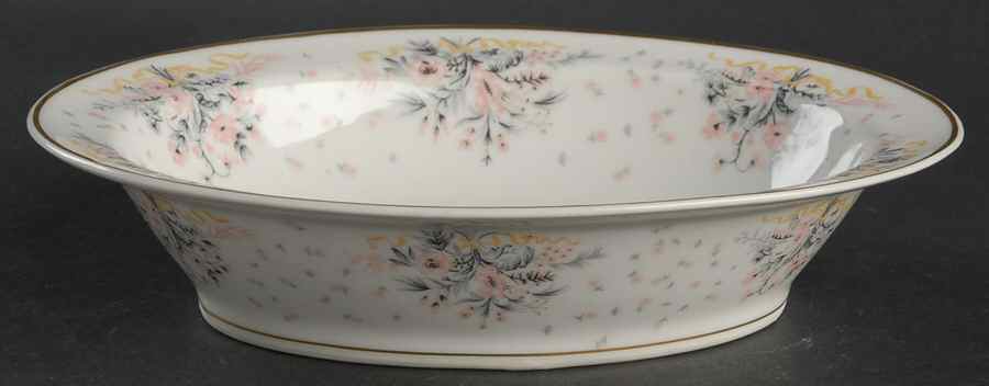 Paisley (Pink & Grey) 9" Oval Vegetable Bowl by Haviland-1