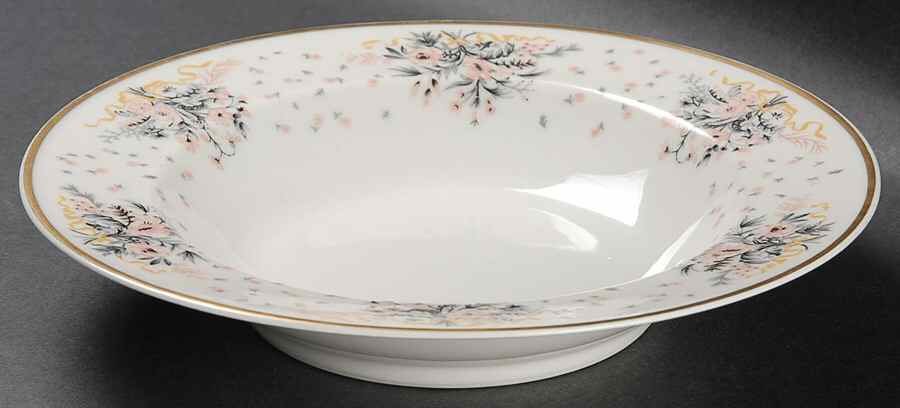 Paisley (Pink & Grey) Rim Soup Bowl by Haviland-1