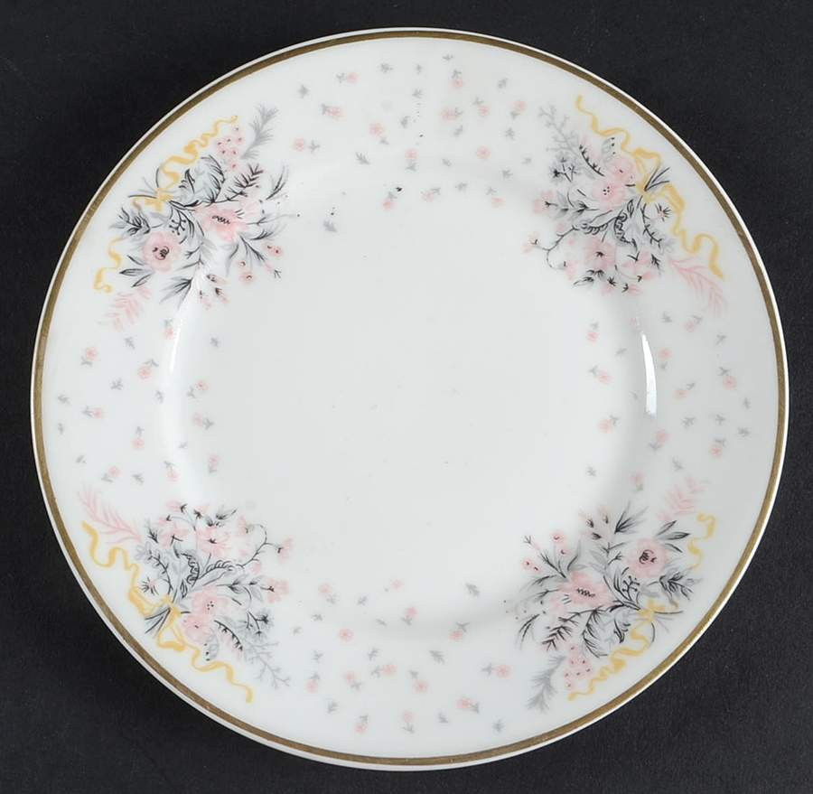 Paisley (Pink & Grey) Bread & Butter Plate by Haviland-1