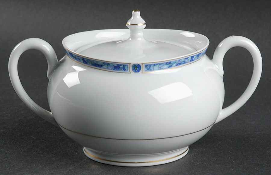 Palladin Blue (Verge) Sugar Bowl & Lid by Haviland-1