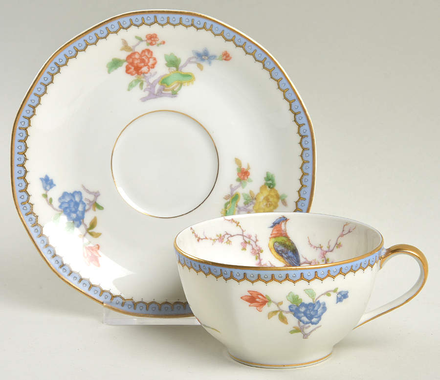 Paradise Flat Cup & Saucer Set by Haviland-1