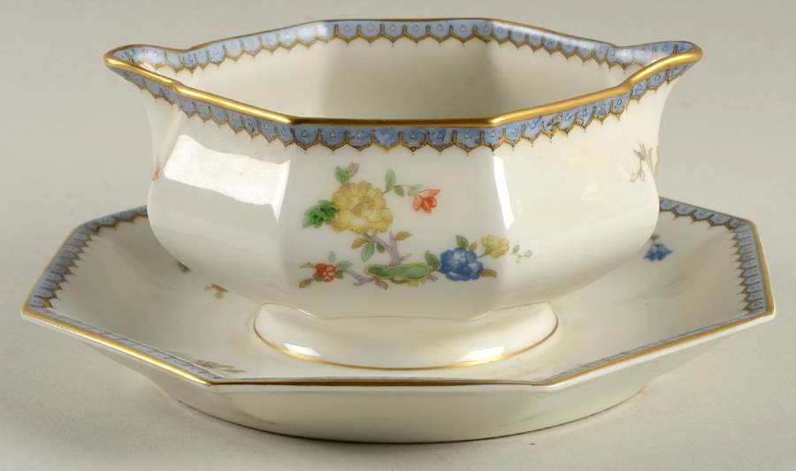 Paradise Gravy Boat with Attached Underplate by Haviland-1