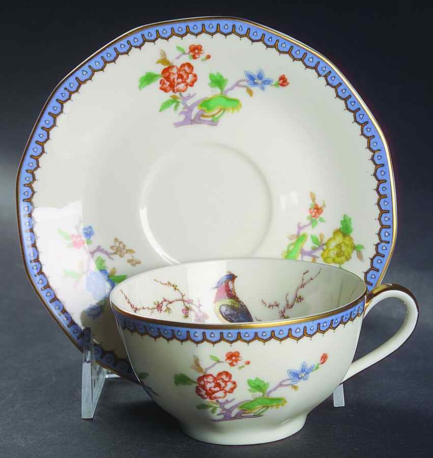 Paradise Flat Cup & Saucer Set by Haviland-1
